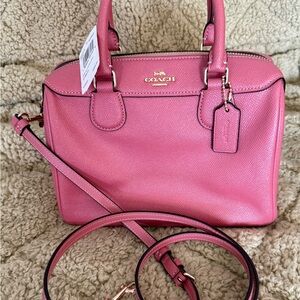 Coach Peony Pink Leather Satchel NWT